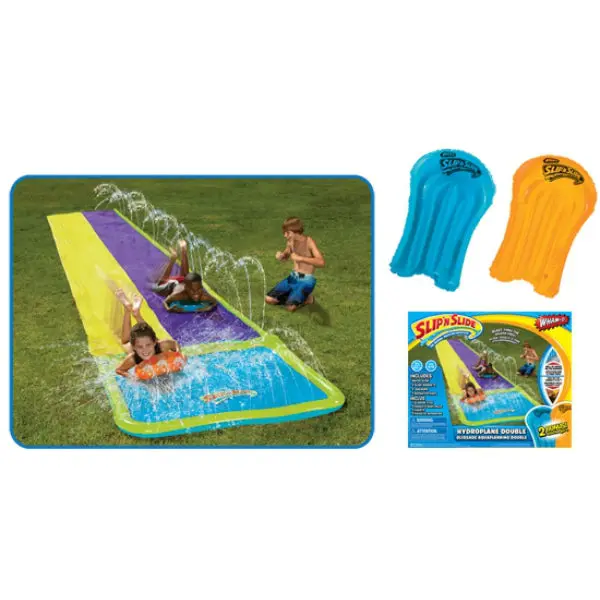 Slip N Slide 64099 Hydroplane Double 2 Slide Boogies Kids Ages 5-12 Years 15 Feet