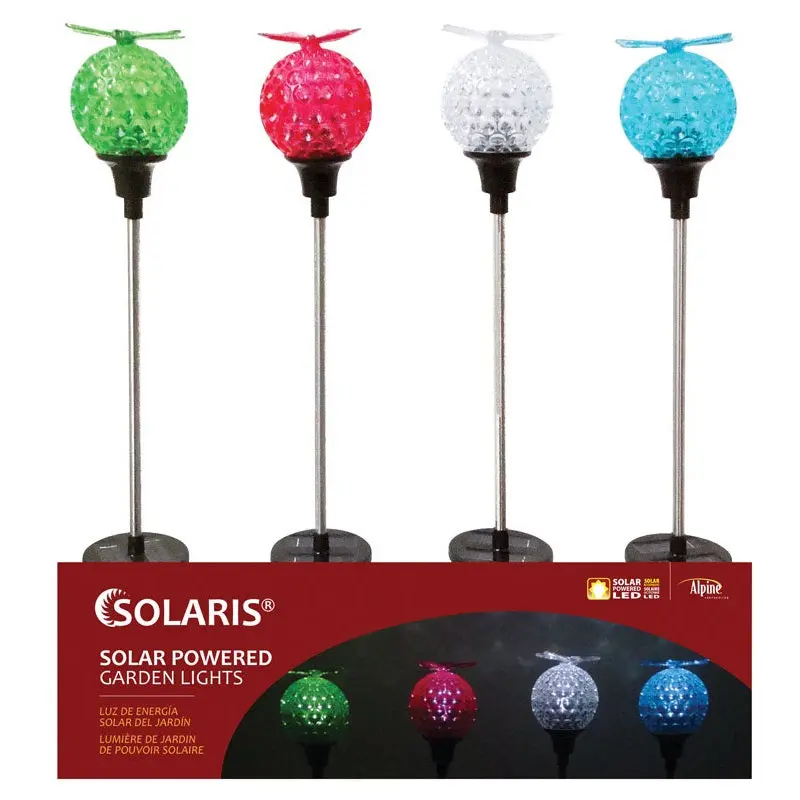 Alpine QYY108ABB Globe Solar Garden Stake 33.5 Inches Outdoor Decoration