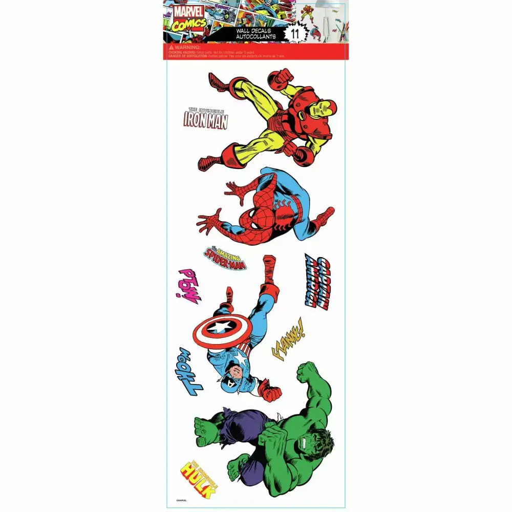 New Marvel Timeless Peel & Stick Wall Decals 11 Kids Favorite Superhero Character Stickers RMK3957SS RoomMates