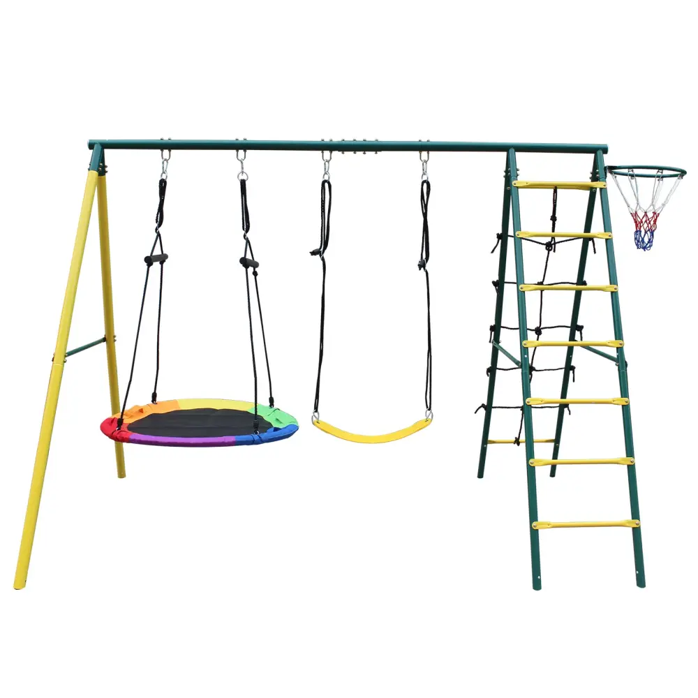 Indoor Outdoor Metallic Swing Set Safety Belt Backyard Multicolor aokung