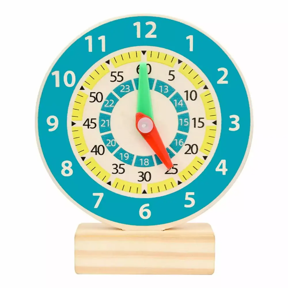Montessori Teaching Clock Toy Preschool Learning Children Simple Time Telling SM SunniMix