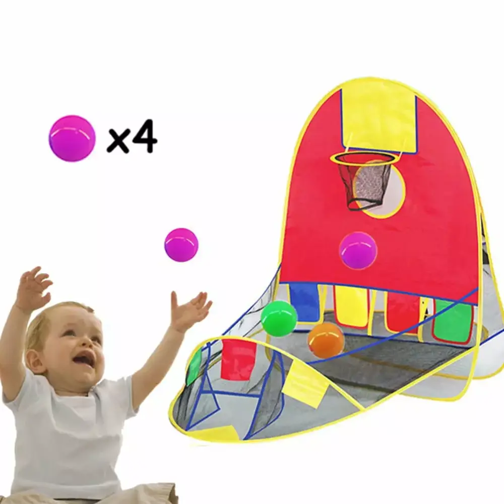 2024 Children's Foldable Basketball Tent 4 Ocean Balls Indoor and Outdoor Play gengxilanmaoyi