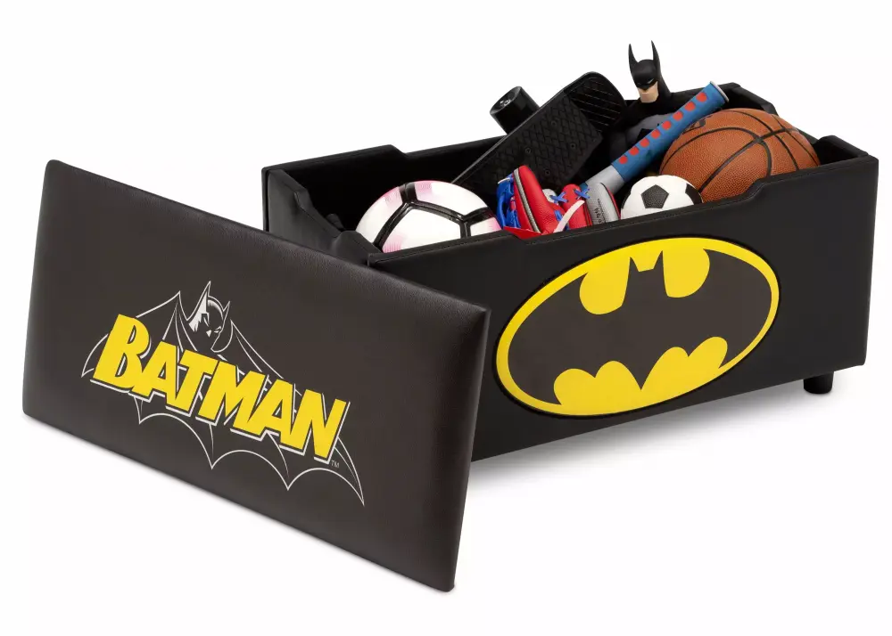 DC Comics Batman Upholstered Toy Storage Bench Kids Delta Children
