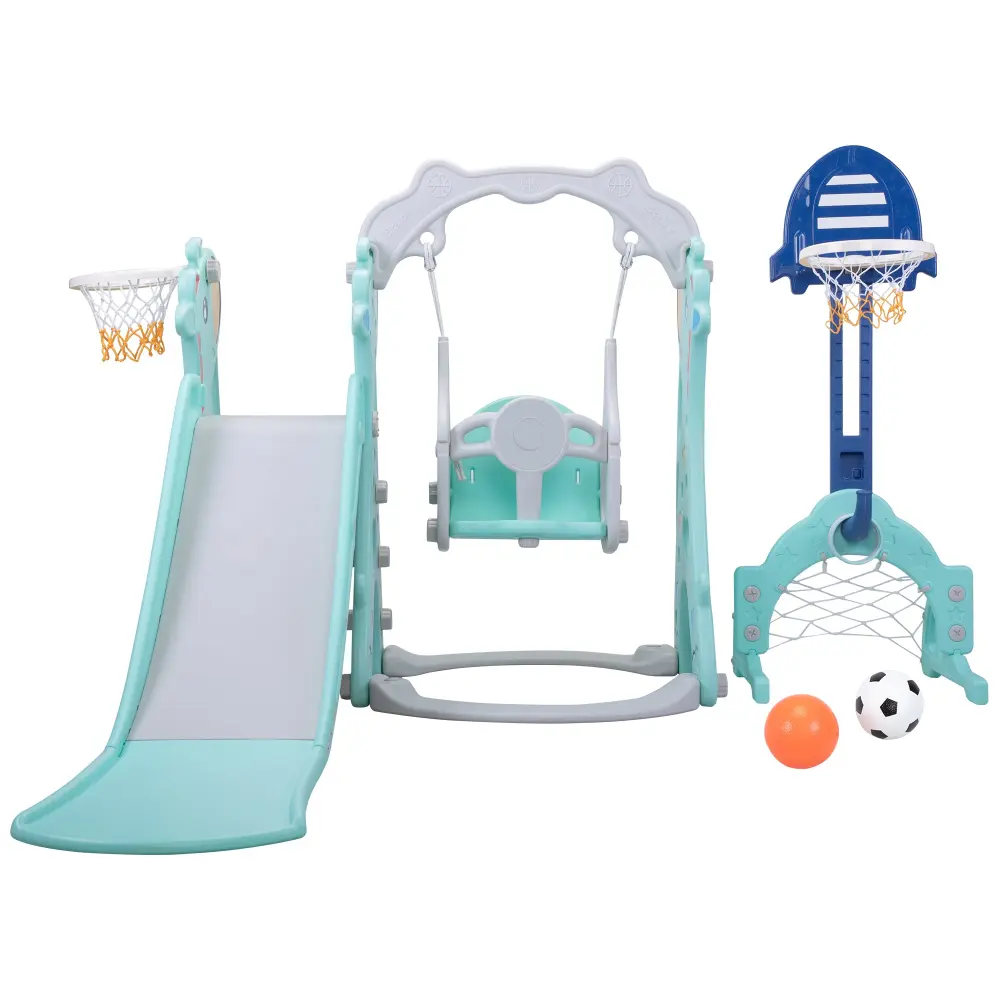 5 1 Slide And Swing Toddler Playset Extra Long Slide 2 Baby Swings w2181