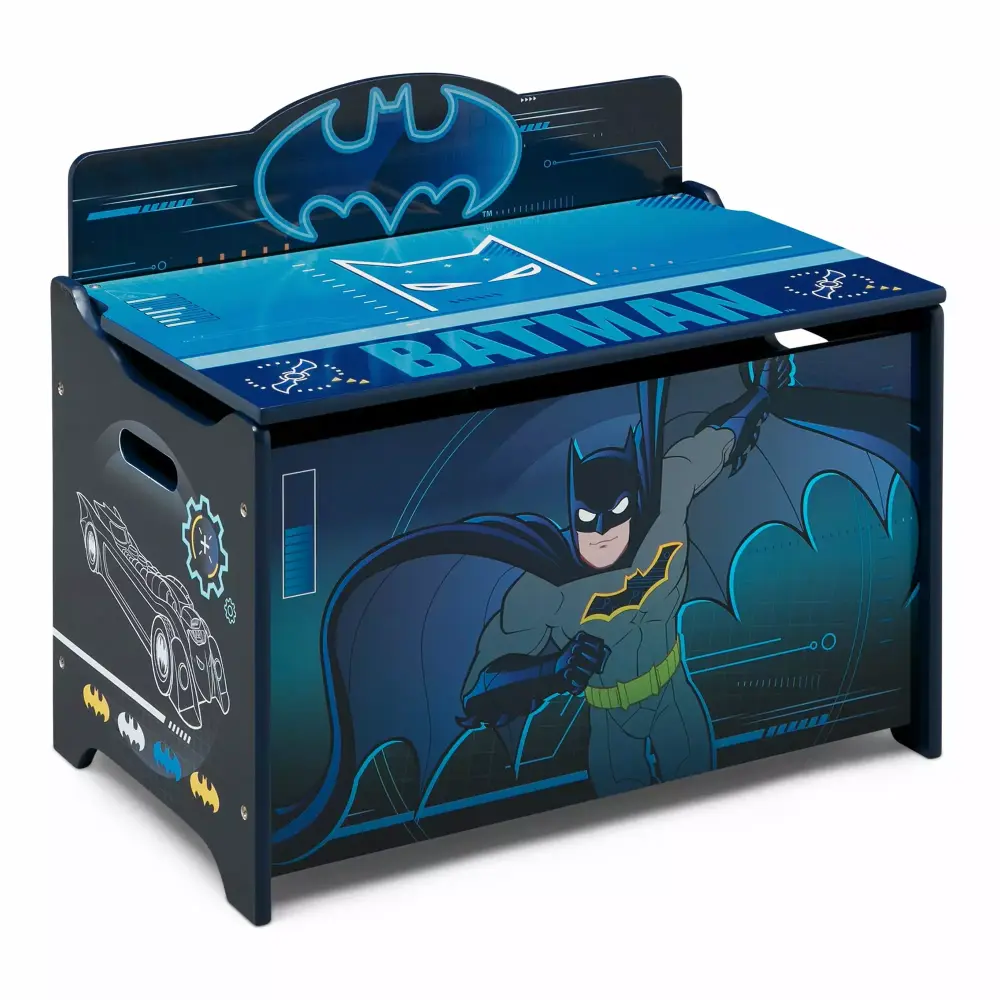 Batman Deluxe Toy Box Delta Children Greenguard Gold Certified Black Blue