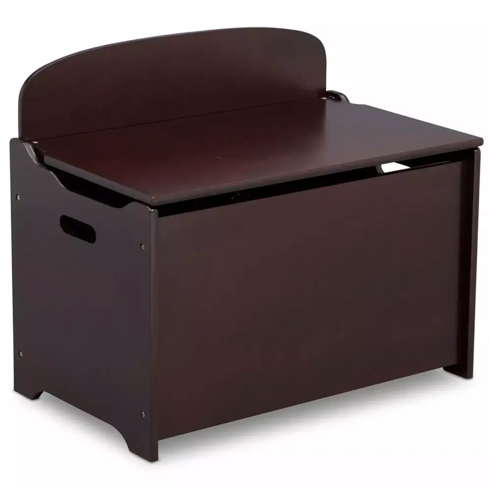 Delta Children Wooden Toy Box Chest Kids Bedroom Nursery Storage Bench Brown