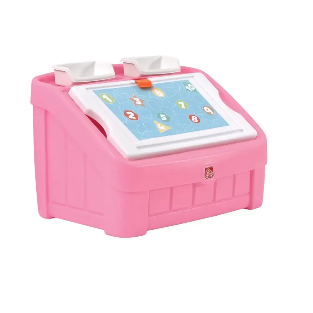 Step 2 2--1 Kids Toy Box and Art Lid Pink Storage Solution