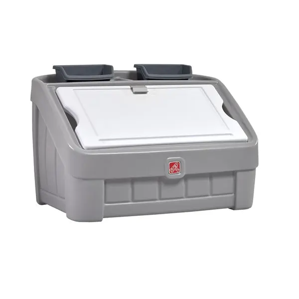 Step 2 481700 2 1 Toybox and Art Lid Gray Kids Storage Furniture Step2