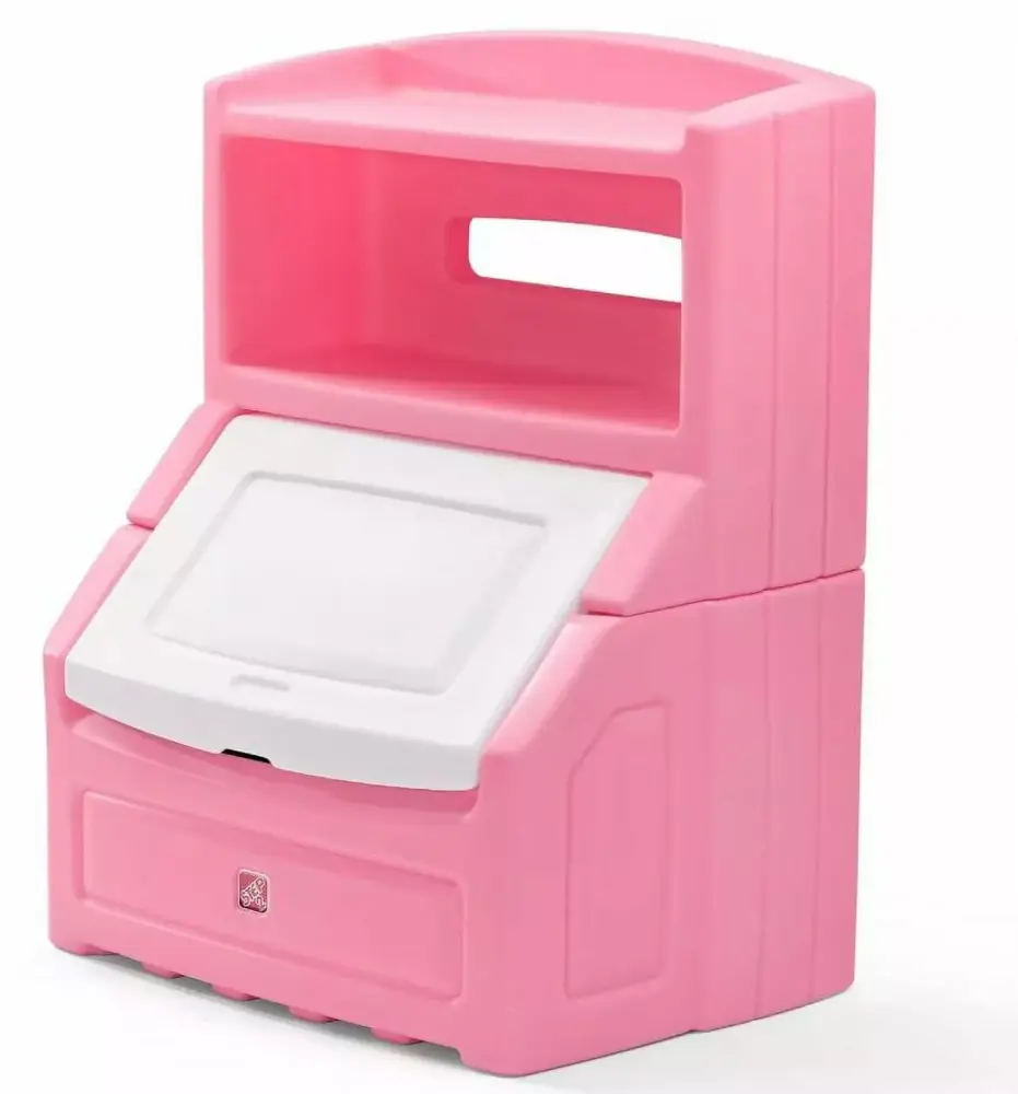 38 Inch Lift & Hide Kids Plastic Storage Bin Toy Organizer Pink Step2