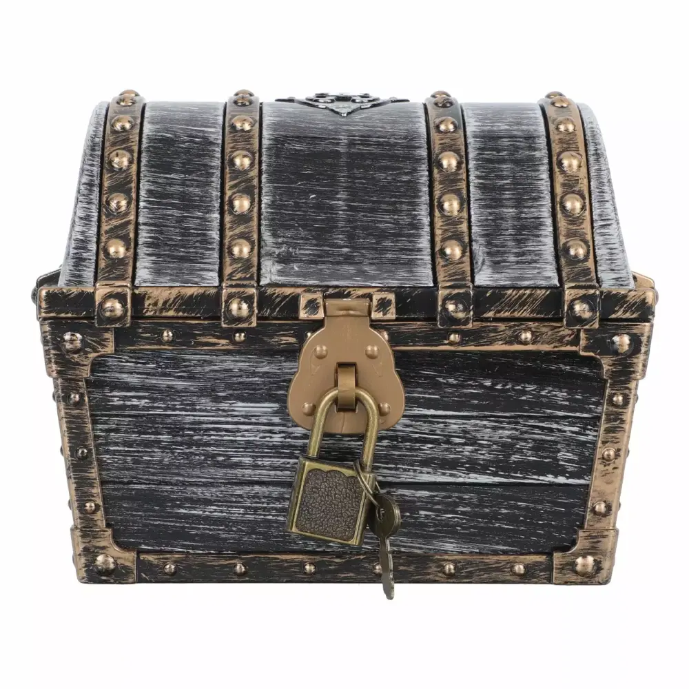 1PC Pirate Treasure Chest Box Plastic Toy Kids Pretend Play Storage SOAC