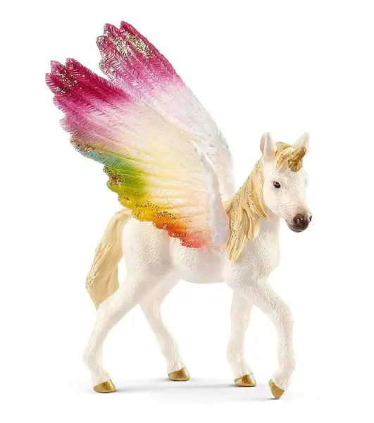 Schleich 70577 Winged Rainbow Unicorn Foal Toy Animal Figurine Plastic Fantasy