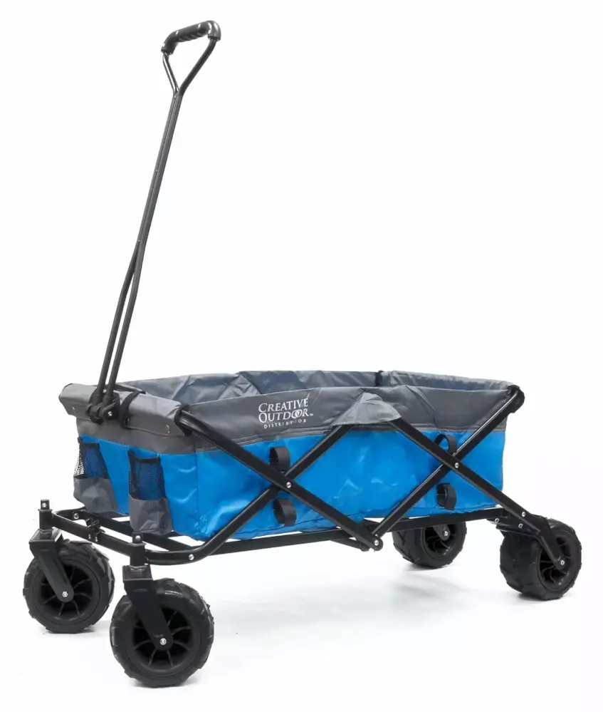 YUNTIE Creative Outdoor Push Pull Hauler Wagon Kids. 200lbs Weight Capacity. All- Collapsible and Travel-friendly Folding ...