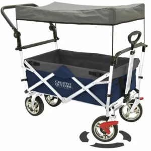 Folding Wagon Kids. Foldable Canopy Sun/Rain Shade (Navy Blue) CREATIVE OUTDOOR
