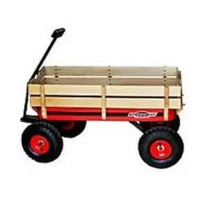 SpeedWay 52178 All-Terrain Racer Wagon Wood Panels Red 200 Lb Capacity