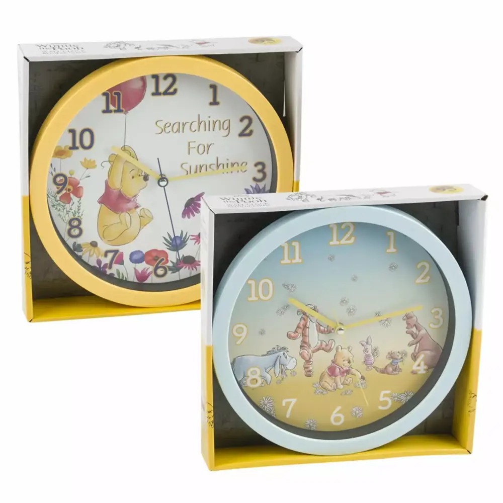 Winnie Pooh Wall Clock 10 Inch Silent Non Ticking Battery Operated Disney