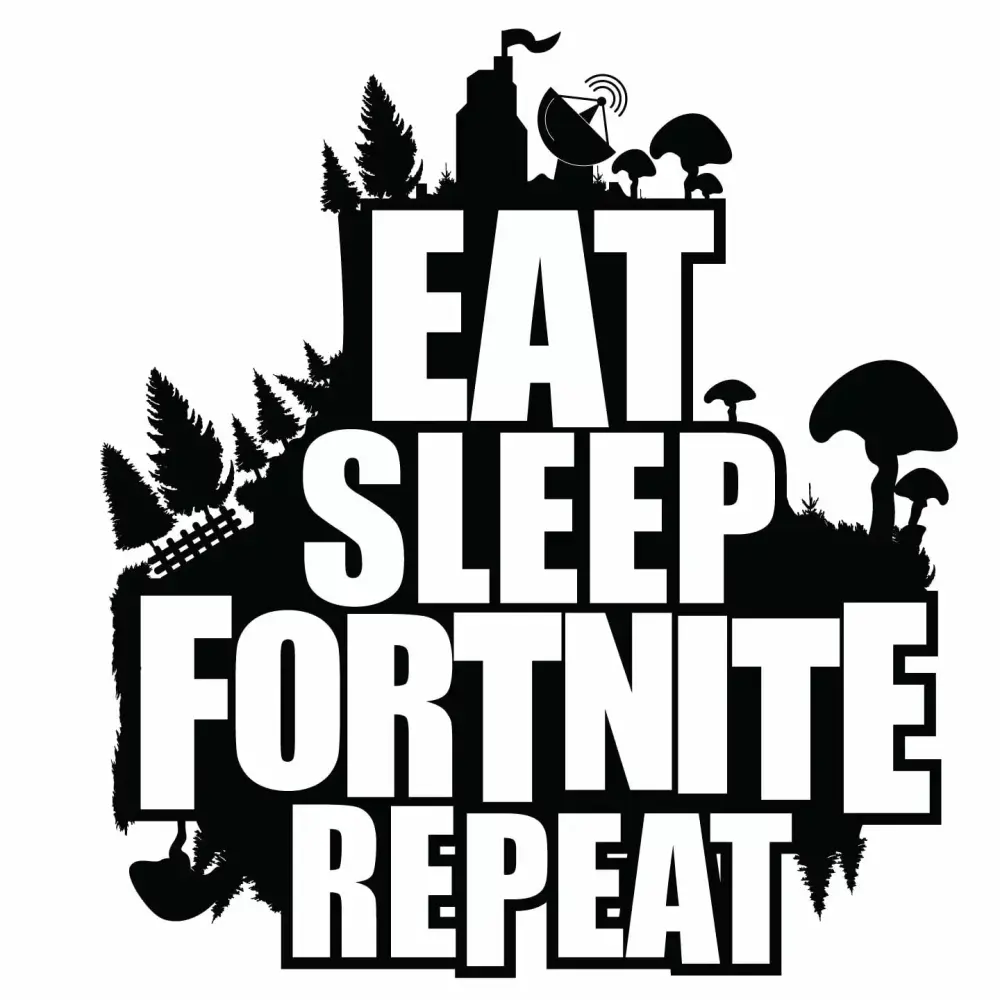 Eat Sleep Fortnite Repeat Wall Decal 20x20 Inch Video Game Quote Kids Bedroom Decor DS Designs
