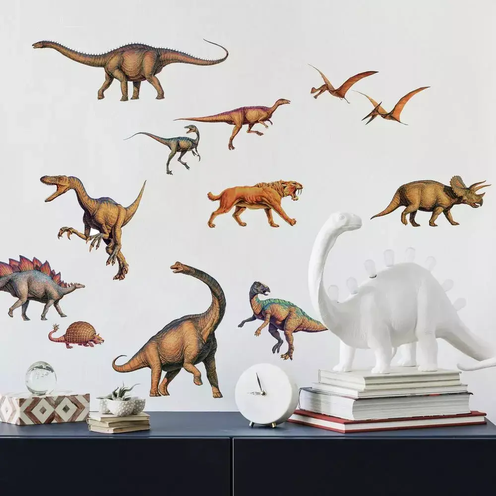 DINOSAURS Wall Stickers 16 New Decals T-Rex Boys Kids Bedroom Decorations RoomMates