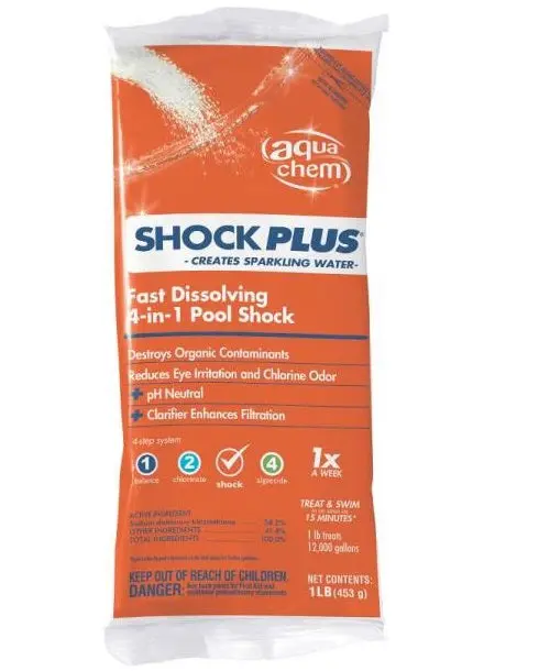 Aqua Chem 12005AQU Shock Plus Water Clarifier Swimming Pools 1 Lb