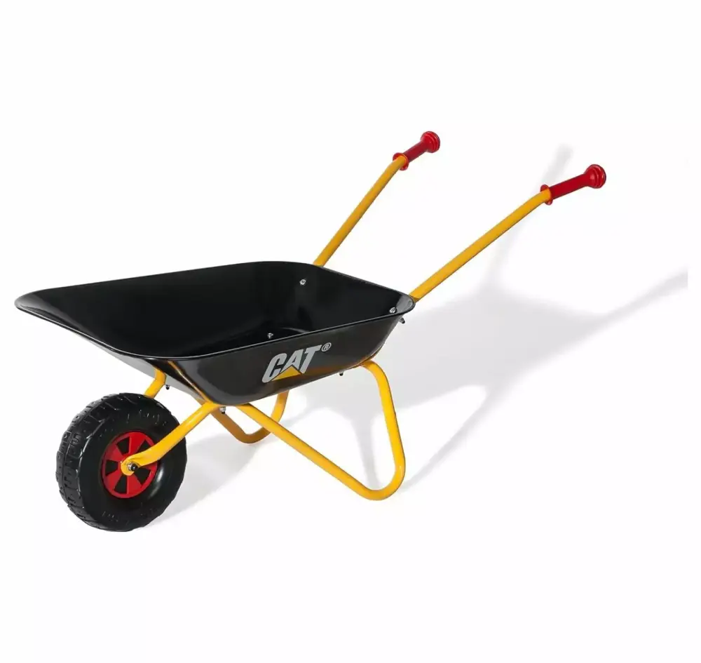 Lwory CAT Kids Wheelbarrow Ride On - Rust-Resistant Seamless Steel Tub Rubber Hand Grips