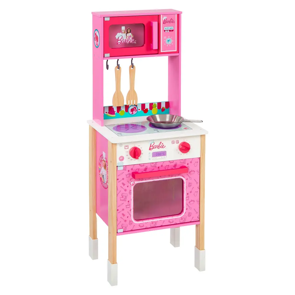 Theo Klein Barbie Epic Chef Wooden Pretend Play Toy Kitchen Playset Kids 3+