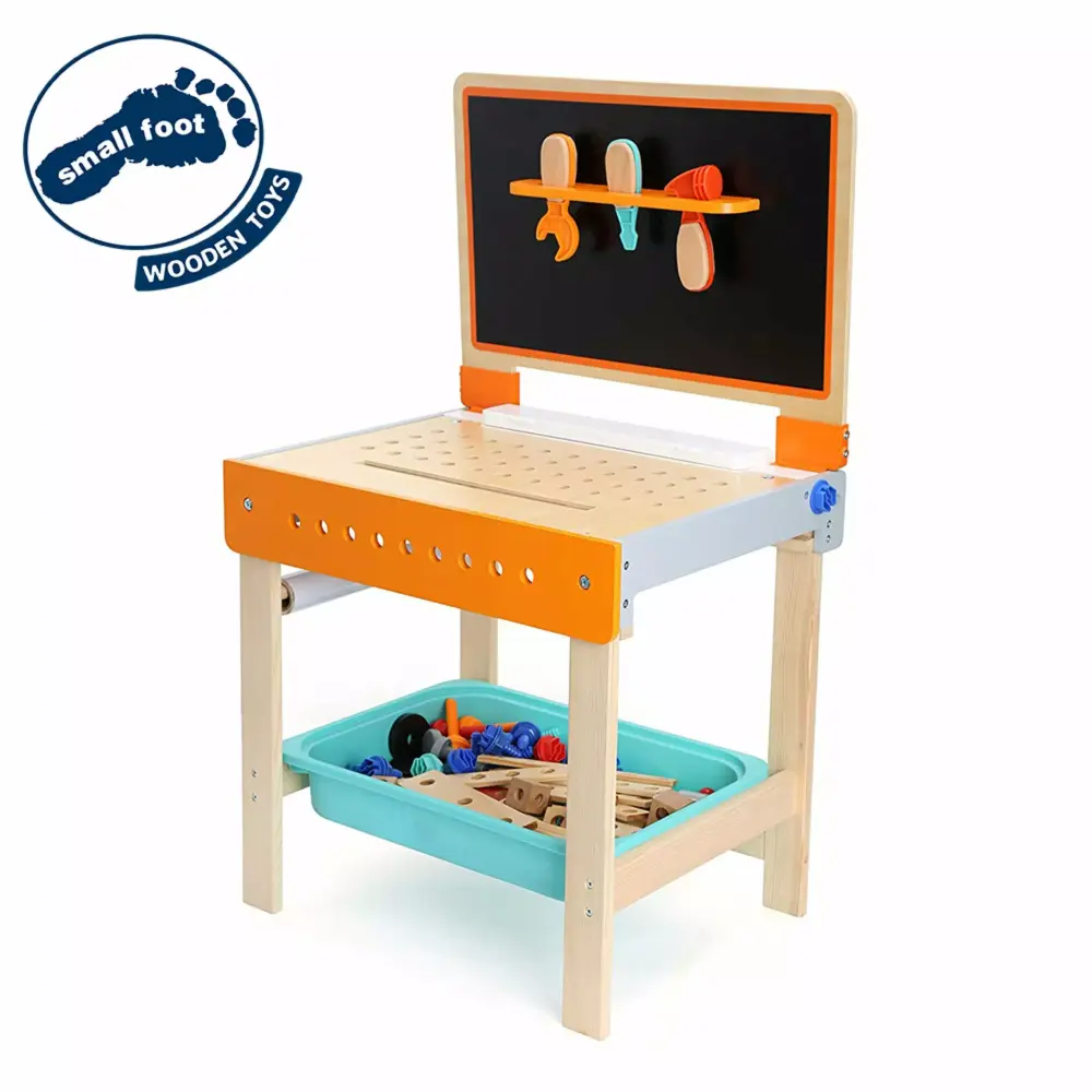 Small Foot Wooden Toys 2 1 Children's Workbench Drawing Table Playset Legler